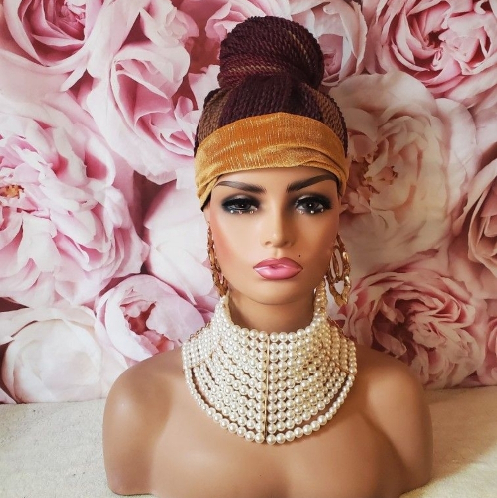 Braided headband bun/ponytail wig